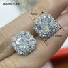 Wholesale Women's Copper Geometric Inlaid Zircon Stud Earrings Light Luxury Style