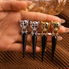 Wholesale Women's Copper Geometric Leopard Head Triangle Earrings Gold Plated Exaggerated Fashionable