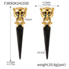 Wholesale Women's Copper Geometric Leopard Head Triangle Earrings Gold Plated Exaggerated Fashionable