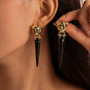 Wholesale Women's Copper Geometric Leopard Head Triangle Earrings Gold Plated Exaggerated Fashionable