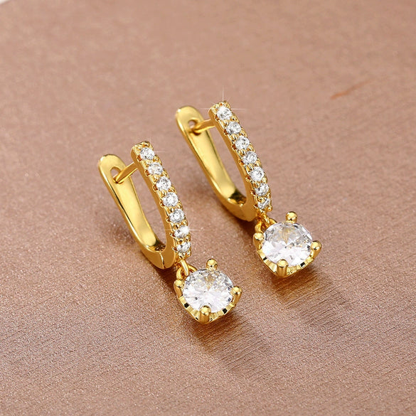 Wholesale Women's Copper Geometric Light Luxury Style Earrings