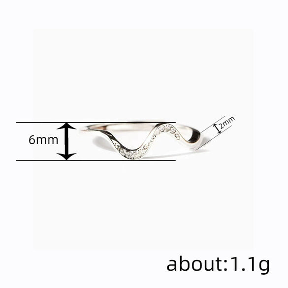 Wholesale Women's Copper Geometric Line Ring With Zirconia Minimalist And Elegant Jewelry