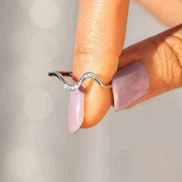 Wholesale Women's Copper Geometric Line Ring With Zirconia Minimalist And Elegant Jewelry