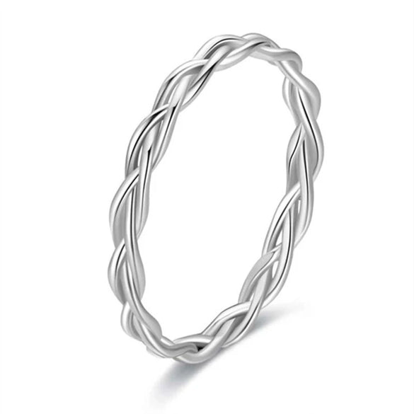 Wholesale Women's Copper Geometric Line Wrapping Twist Ring Electroplated Minimalist Design