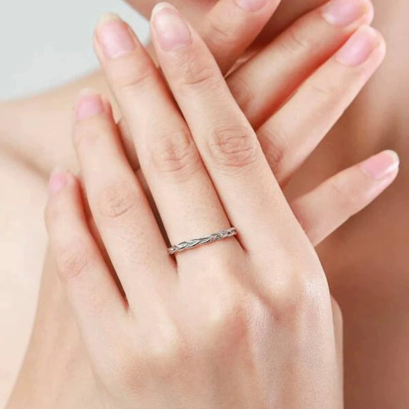 Wholesale Women's Copper Geometric Line Wrapping Twist Ring Electroplated Minimalist Design