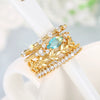 Wholesale Women's Copper Geometric Marquise Ring Set With Zirconia Design