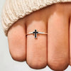 Wholesale Women's Copper Geometric Metal Oil Drop Cross Ring Jewelry With Electroplating Minimalist Design