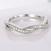 Wholesale Women's Copper Geometric Mobius Ring With Zirconia Light Luxury Style