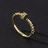 Wholesale Women's Copper Geometric Open Ring With Electroplating Light Luxury Niche Fashion Design Retro Style