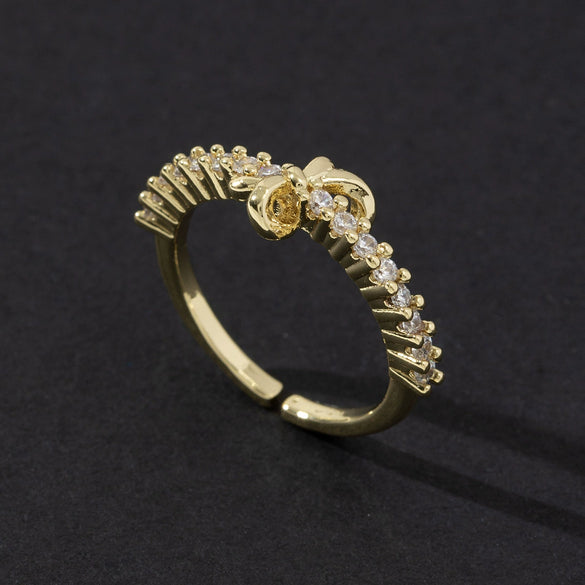 Wholesale Women's Copper Geometric Open Ring With Electroplating Light Luxury Niche Fashion Design Retro Style