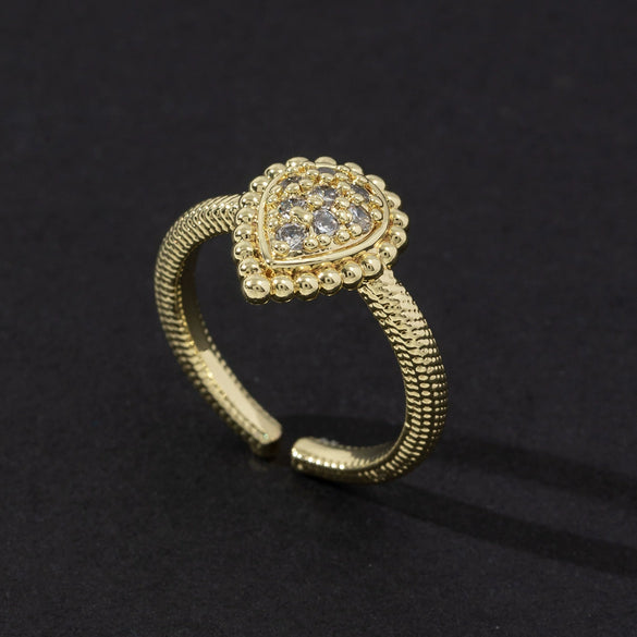 Wholesale Women's Copper Geometric Open Ring With Electroplating Light Luxury Niche Fashion Design Retro Style
