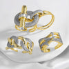 Wholesale Women's Copper Geometric Open Ring With Electroplating