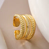 Wholesale Women's Copper Geometric Open Ring With 18K Gold Plating And Micro Inlay Zircon