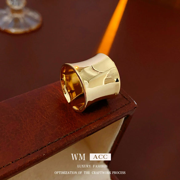 Wholesale Women's Copper Geometric Open Waist Ring With Electroplating Cool And Fashionable Style