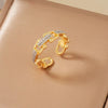 Wholesale Women's Copper Geometric Opening Ring With Diamond Zirconium Electroplated And Constellation Doll Crown Etc Patterns