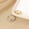 Wholesale Women's Copper Geometric Opening Zircon Flower Ring With Electroplating