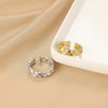Wholesale Women's Copper Geometric Opening Zircon Flower Ring With Electroplating