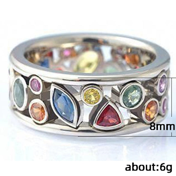 Wholesale Women's Copper Geometric Pattern Hollow Diamondembedded Ring Jewelry