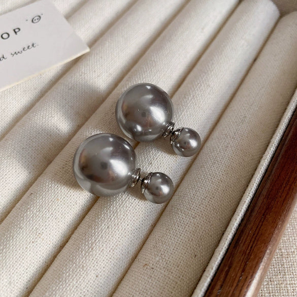 Wholesale Women's Copper Geometric Pearl Earrings With Diamond Design Retro And Exquisite Style
