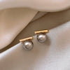 Wholesale Women's Copper Geometric Pearl Earrings With Diamond Design Retro And Exquisite Style