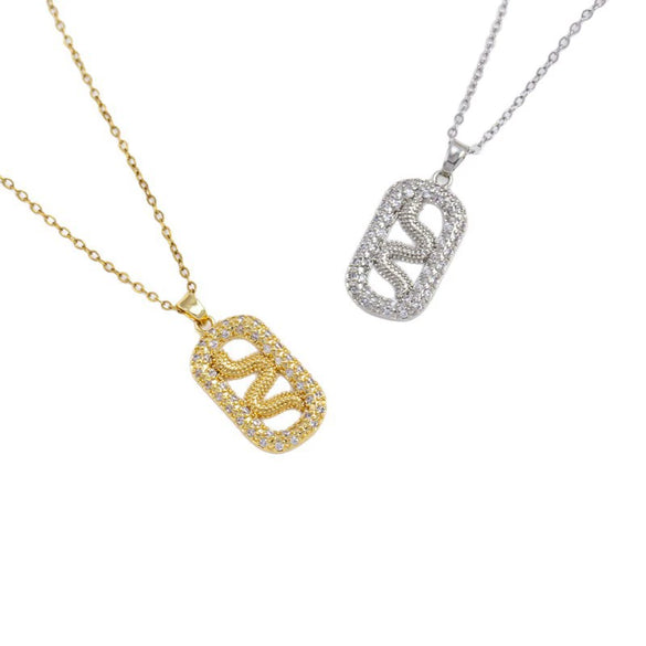 Wholesale Women's Copper Geometric Pendant Necklace With Inlay And Electroplating