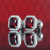 Wholesale Women's Copper Geometric Red Square Inlaid Zircon Earrings