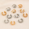 Wholesale Women's Copper Geometric Retro Exquisite Zircon Ear Clip Electroplated Earrings