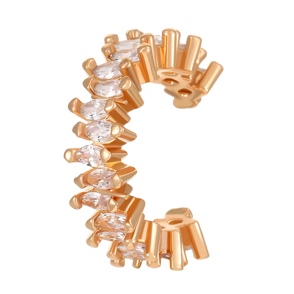 Wholesale Women's Copper Geometric Retro Exquisite Zircon Ear Clip Electroplated Earrings