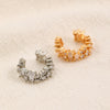 Wholesale Women's Copper Geometric Retro Exquisite Zircon Ear Clip Electroplated Earrings