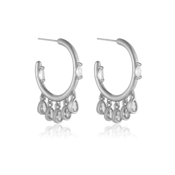 Wholesale Women's Copper Geometric Retro Simple Electroplated Zircon Drop Earrings