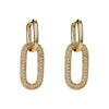 Wholesale Women's Copper Geometric Retro Style Electroplated Zircon Earrings