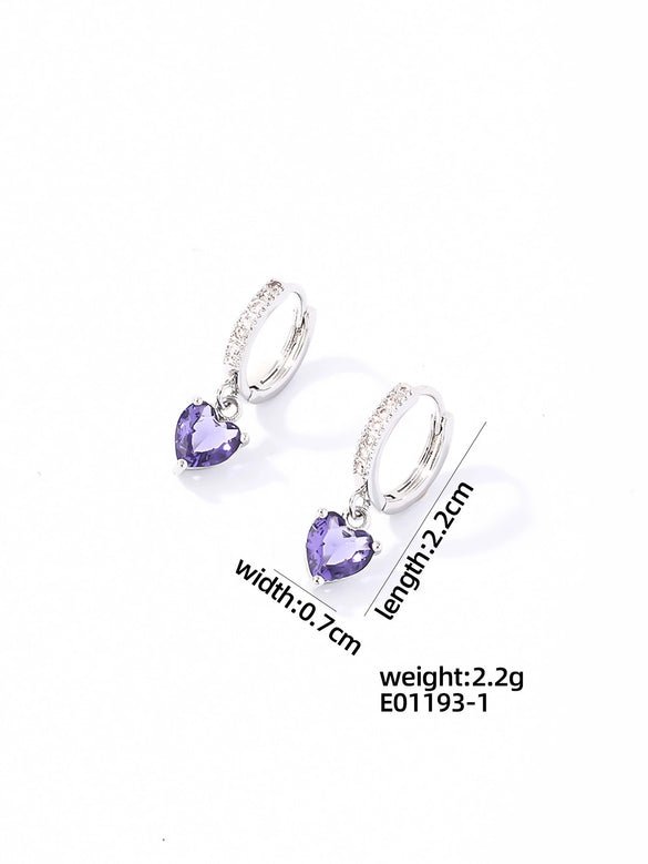 Wholesale Women's Copper Geometric Rhinestone Pendant Earrings With Diamond Design And Natural Style