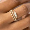 Wholesale Women's Copper Geometric Ring Set Inlaid Zircon