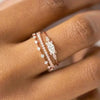 Wholesale Women's Copper Geometric Ring Set Inlaid Zircon
