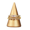 Wholesale Women's Copper Geometric Ring Set Inlaid Zircon
