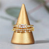 Wholesale Women's Copper Geometric Ring Set Inlaid Zircon