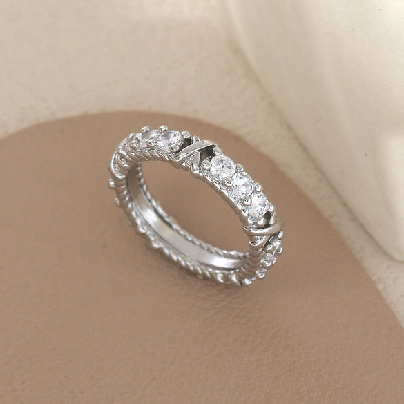 Wholesale Women's Copper Geometric Ring With Electroplating And Versatile Design
