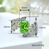 Wholesale Women's Copper Geometric Ring With Flower And Leaf Design And Zircon Accents Light Luxury Style