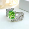 Wholesale Women's Copper Geometric Ring With Flower And Leaf Design And Zircon Accents Light Luxury Style