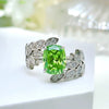 Wholesale Women's Copper Geometric Ring With Flower And Leaf Design And Zircon Accents Light Luxury Style