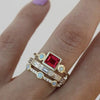 Wholesale Women's Copper Geometric Ring With Zirconia Decoration In Elegant Court Style