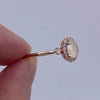 Wholesale Women's Copper Geometric Ring With Zirconia French Retro Court Style