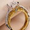 Wholesale Women's Copper Geometric Ring With Zirconia Light Luxury Style