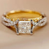 Wholesale Women's Copper Geometric Ring With Zirconia Light Luxury Style