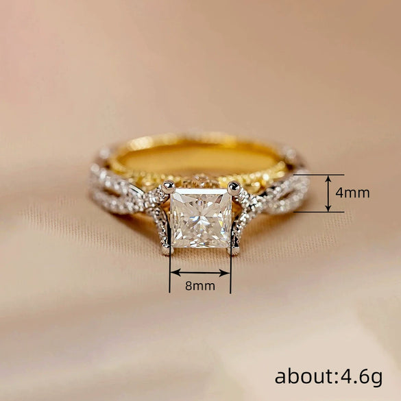 Wholesale Women's Copper Geometric Ring With Zirconia Light Luxury Style