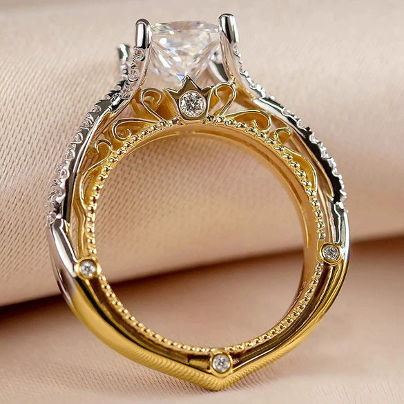 Wholesale Women's Copper Geometric Ring With Zirconia Light Luxury Style