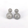 Wholesale Women's Copper Geometric Round Inlaid Zircon Earrings