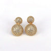 Wholesale Women's Copper Geometric Round Inlaid Zircon Earrings