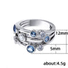 Wholesale Women's Copper Geometric Small Circle Twocolor Zircon Inlaid Ring