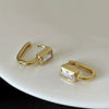 Wholesale Women's Copper Geometric Square Zirconia Earrings